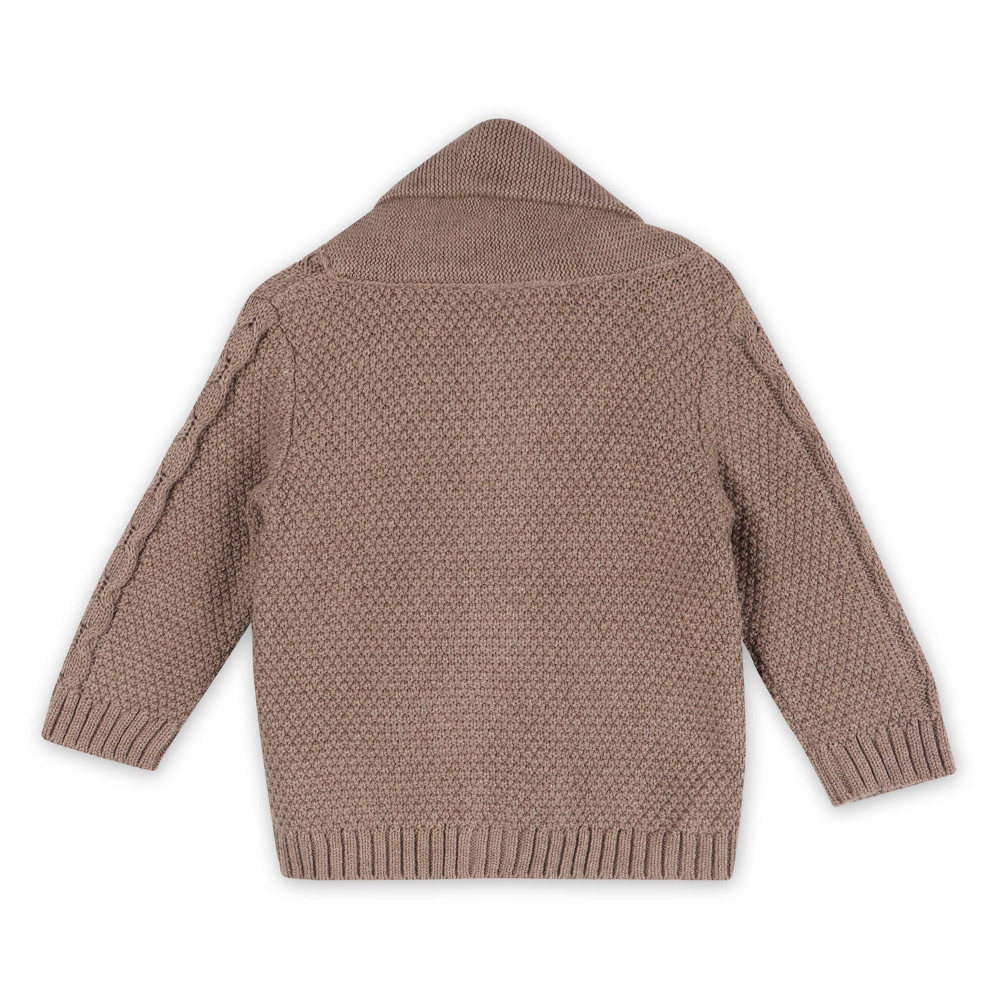 Organic Cocoa Cable Knit Baby Cardigan