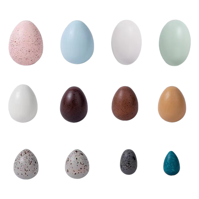 Wooden Bird Eggs Set