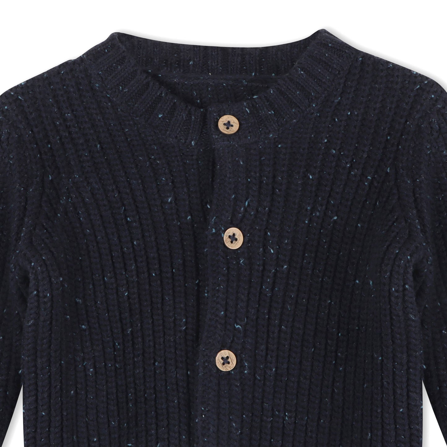 Organic Navy Chunky Knit Baby Cardigan