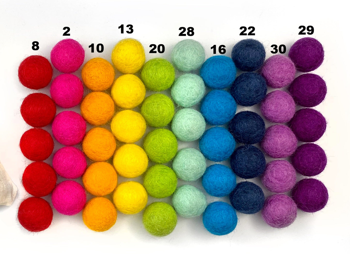 Rainbow Party Wool Felt Balls for Crafts & Sensory Play (50 Pack)