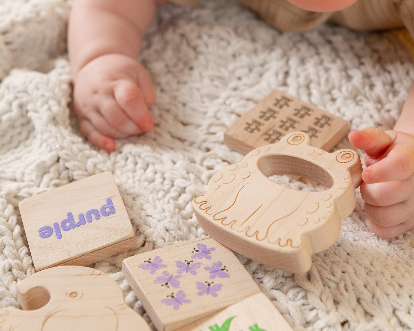 Soothing Frog Teether with Organic Cotton Bag | Made in the USA ๐บ๐ธ