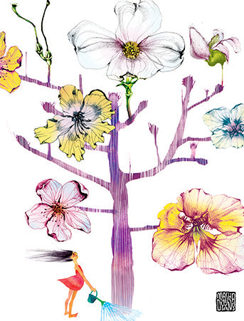 Watering Flower Tree By Studio Masha D'yans
