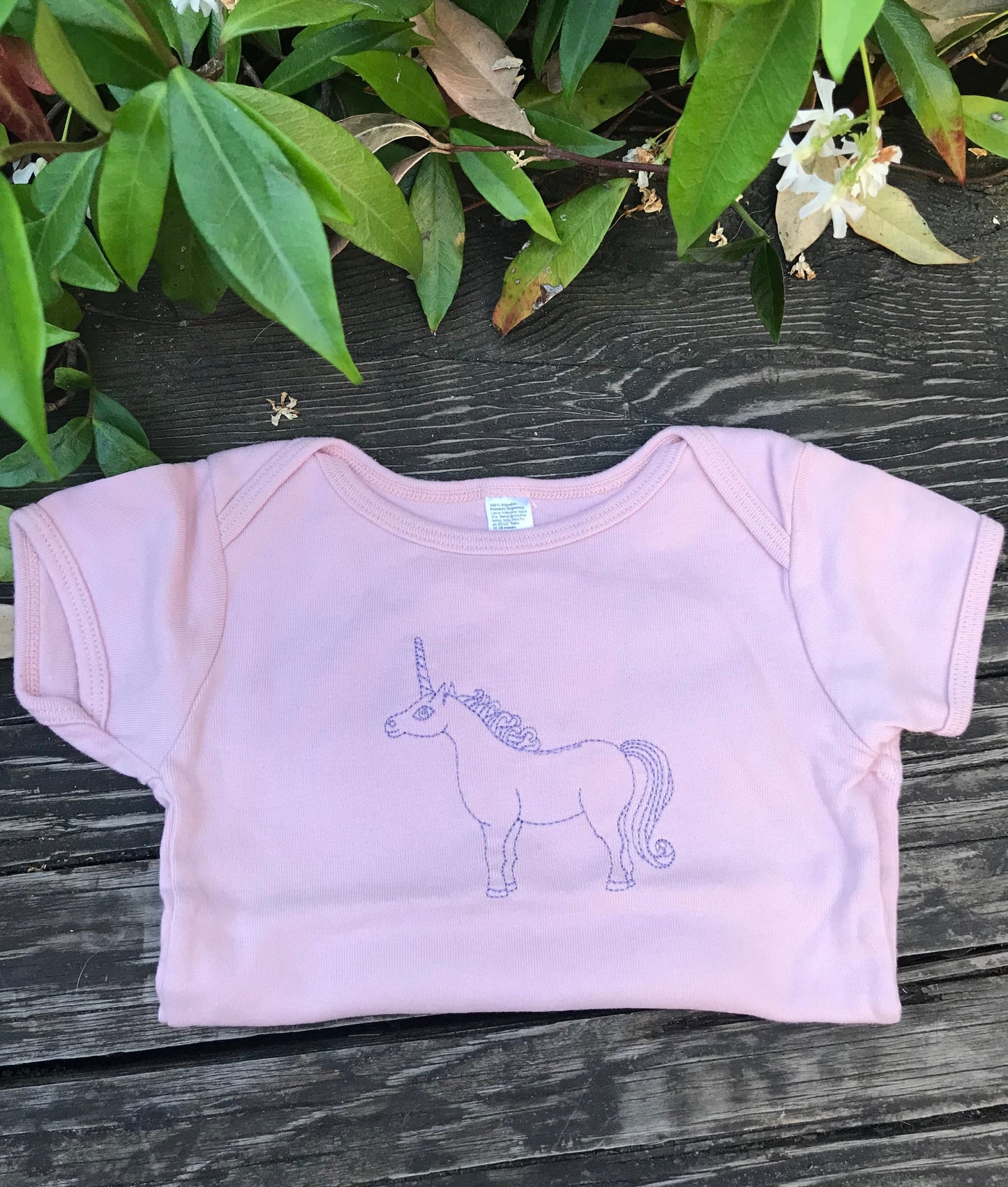 Purple/Pink Unicorn Baby Short Sleeve Tee