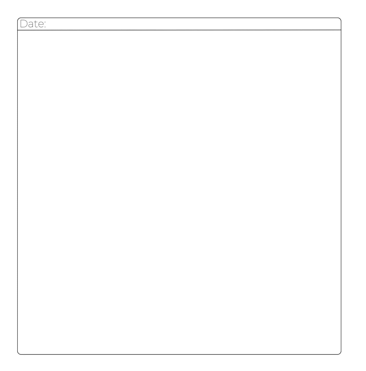 square journal blank date page