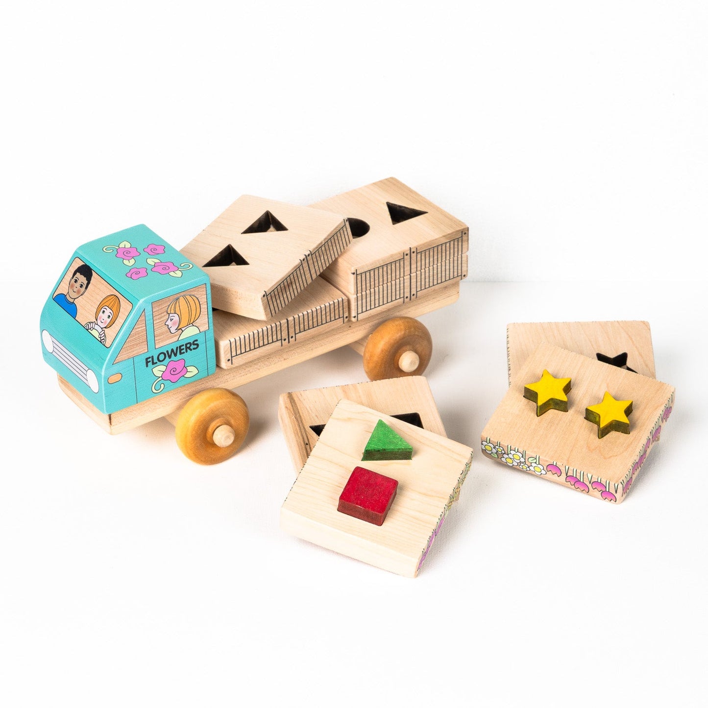 Stackable Puzzle Truck - Flower Delivery Truck | Made in the Canada | Printed with Non-toxic Ink in the USA ๐บ๐ธ