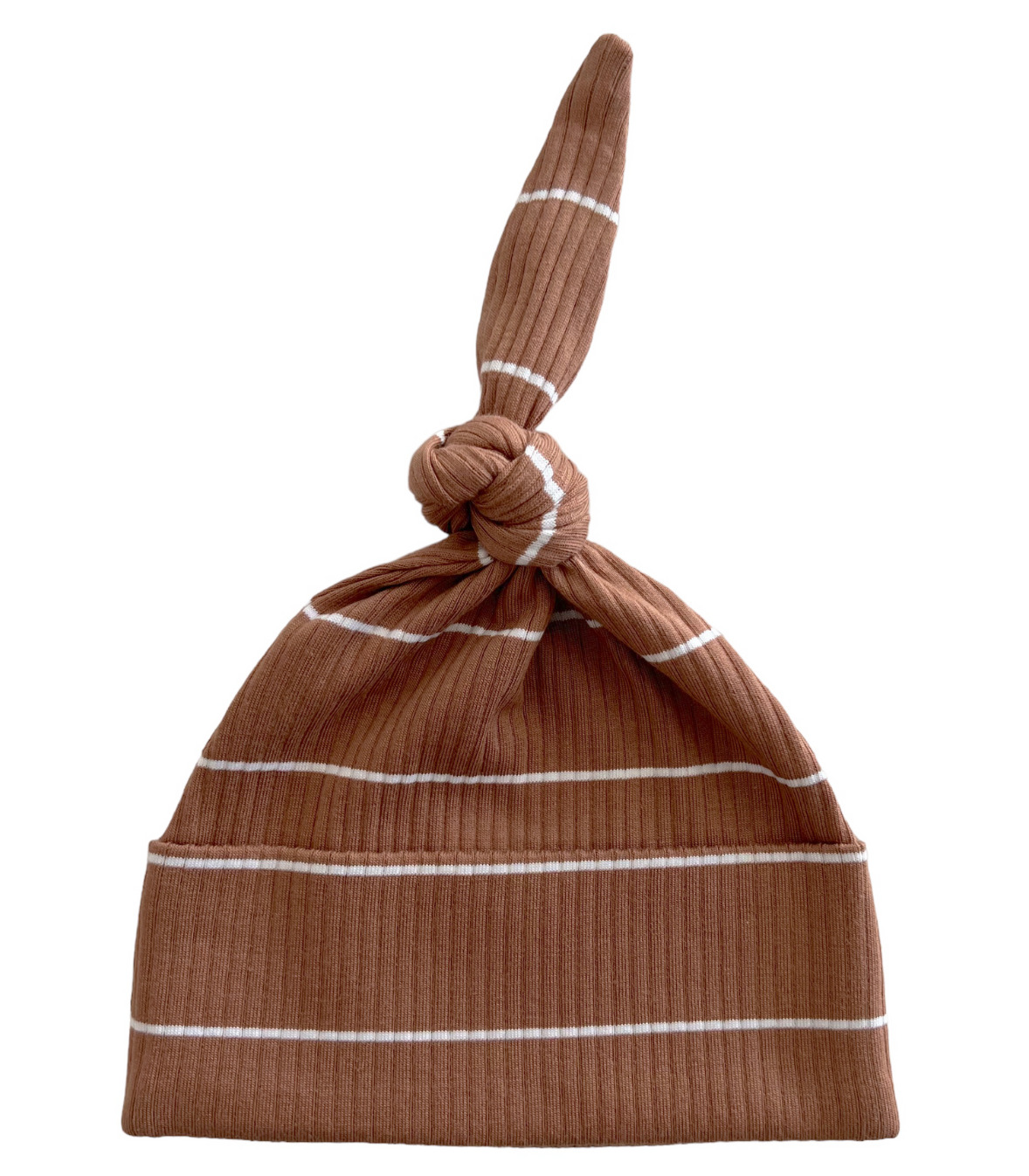Striped Ribbed Baby Knot Hat
