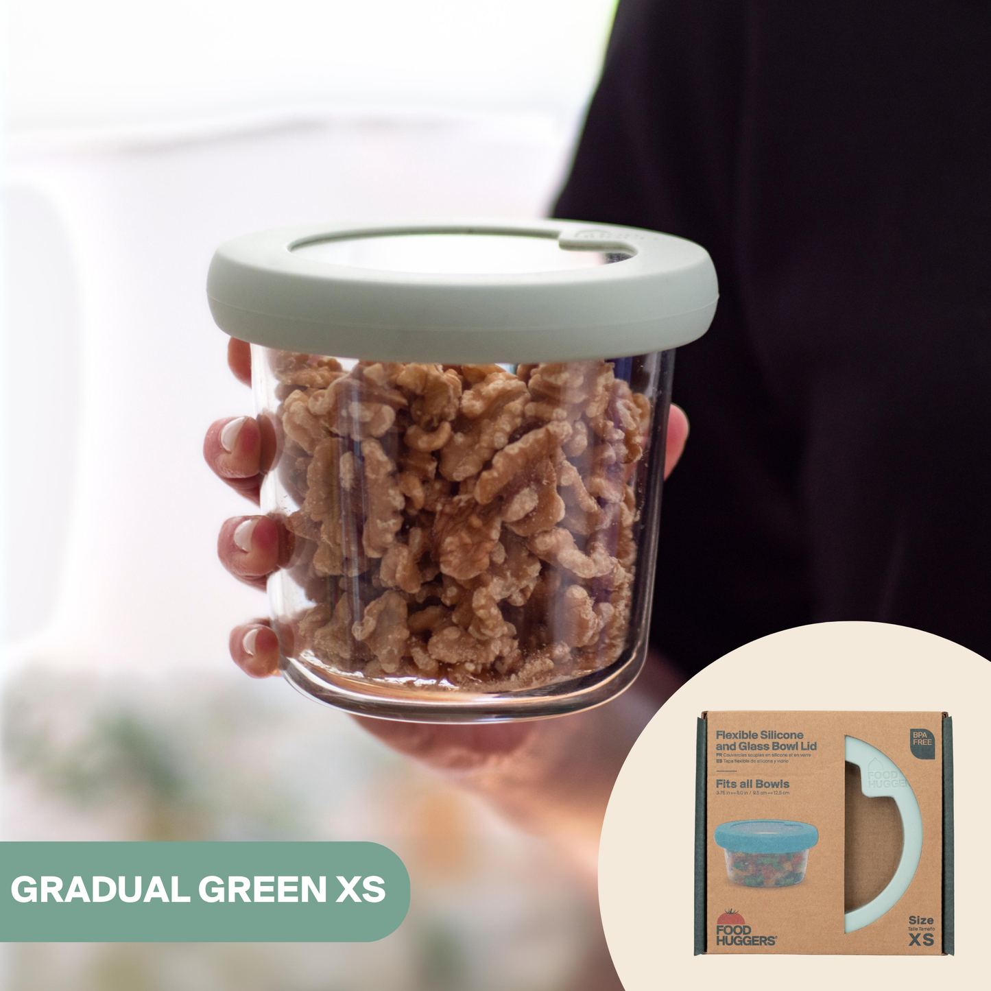 Food Huggers - Food Huggers Lid XSmall Gradual Green