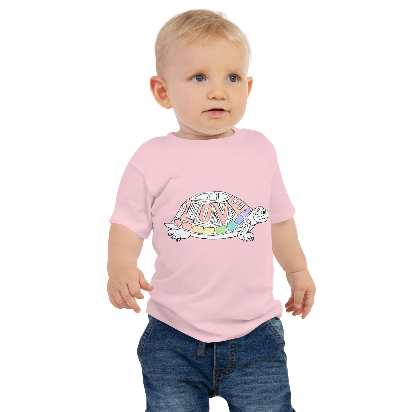 Two Owls Rainbow Love Turtle Baby Jersey Short Sleeve Tee