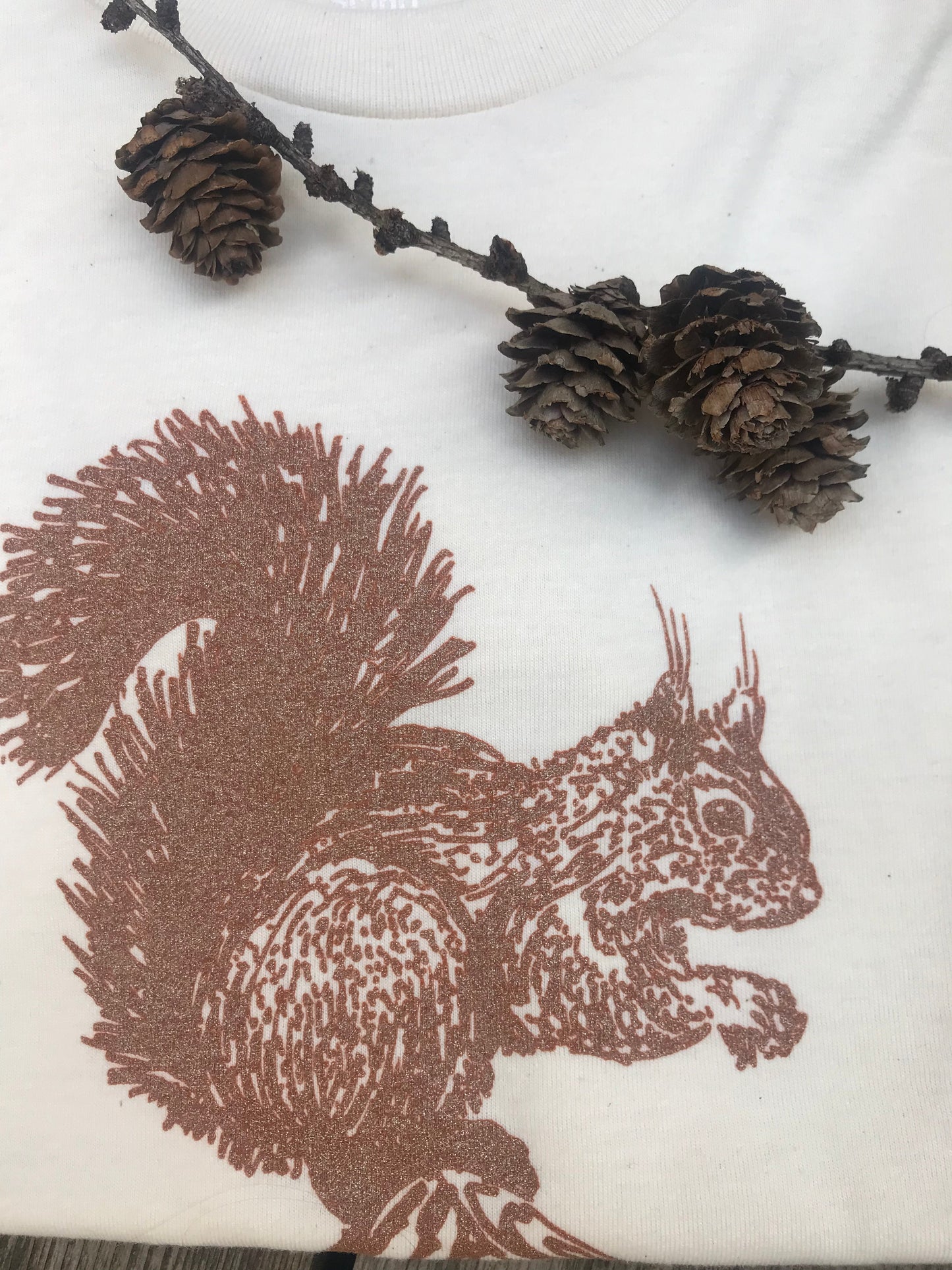 print detail for squirrel tee