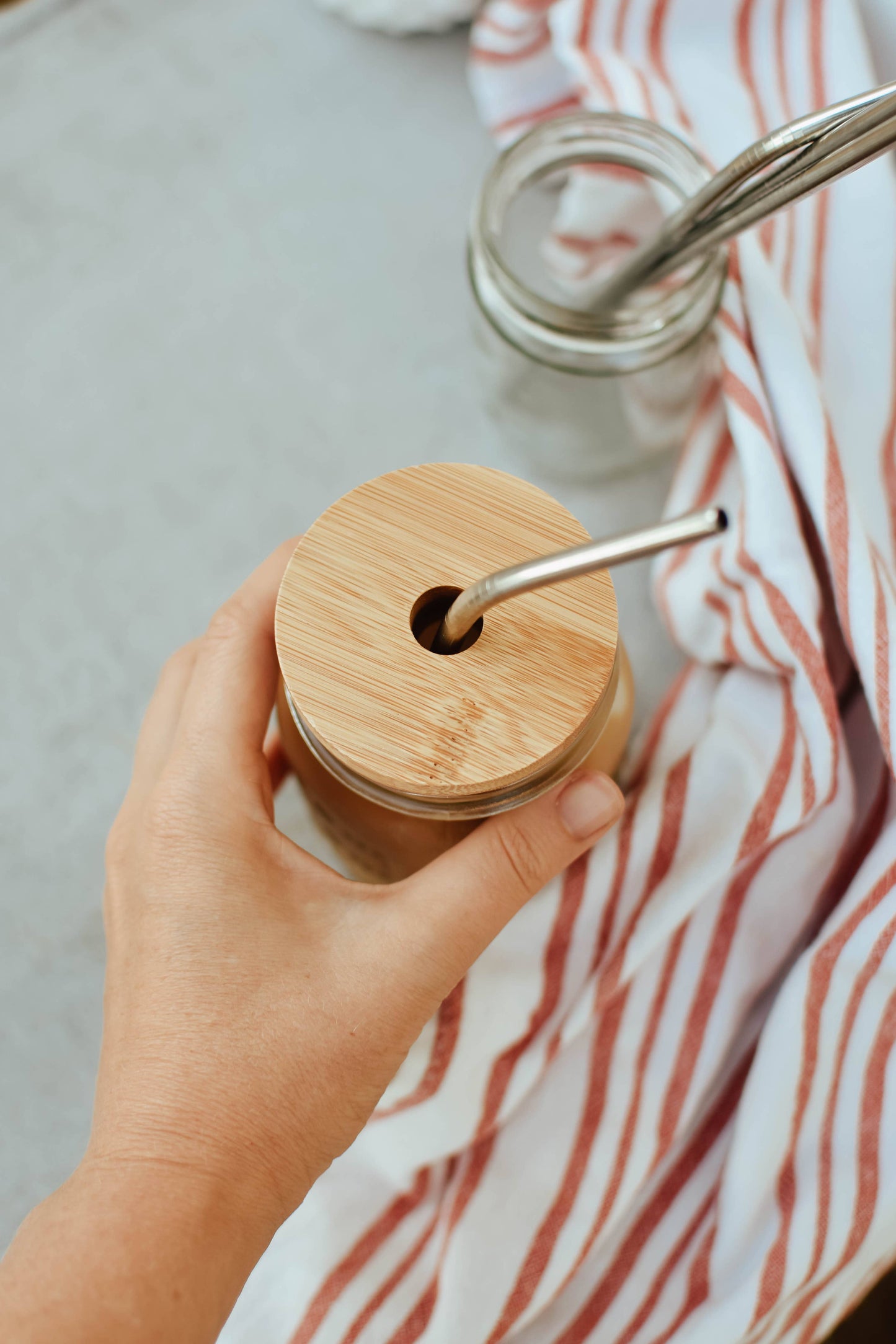 Zefiro - Bamboo Jar Lid Regular Mouth WITH HOLE