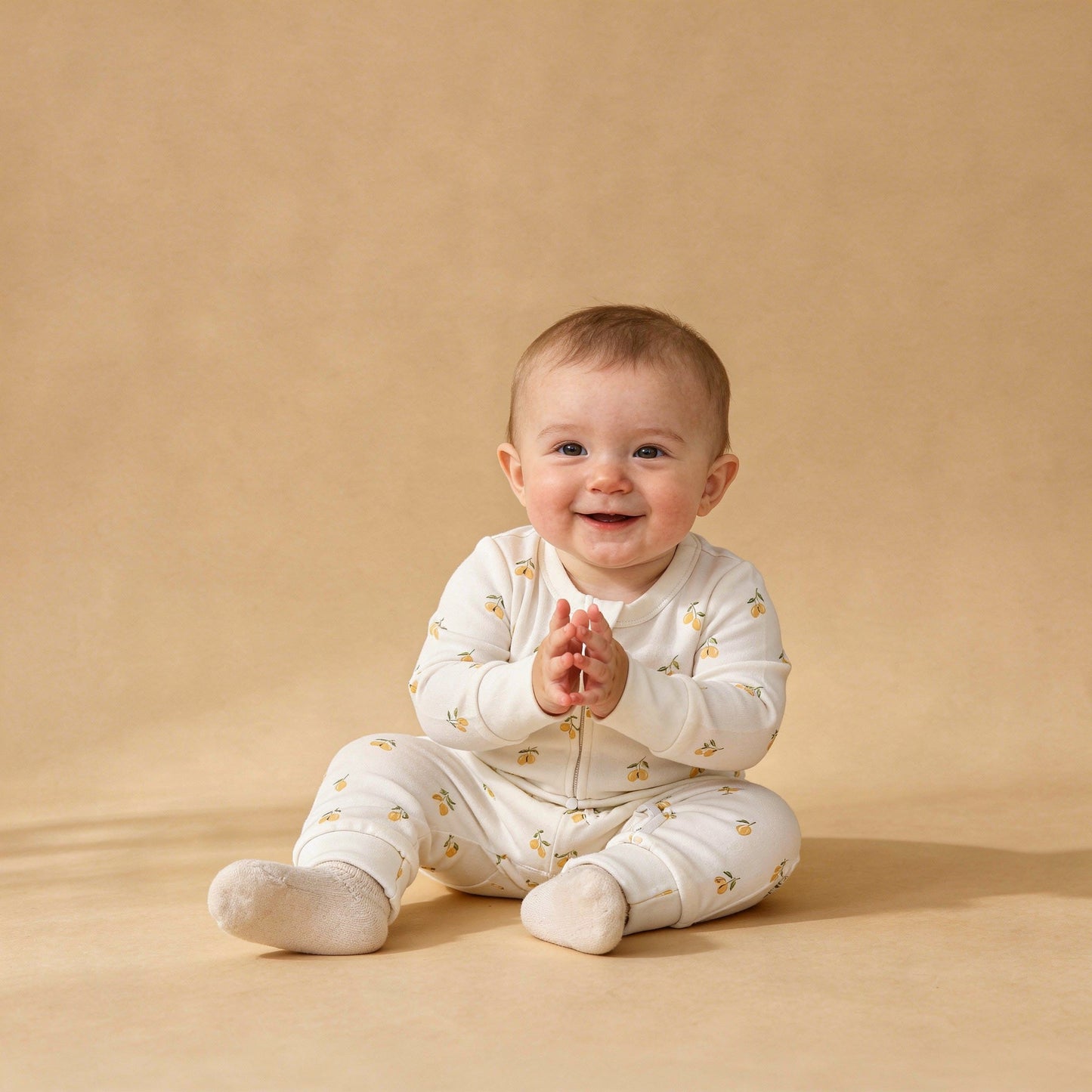 Organic 2-Way Zip Romper - Lemons