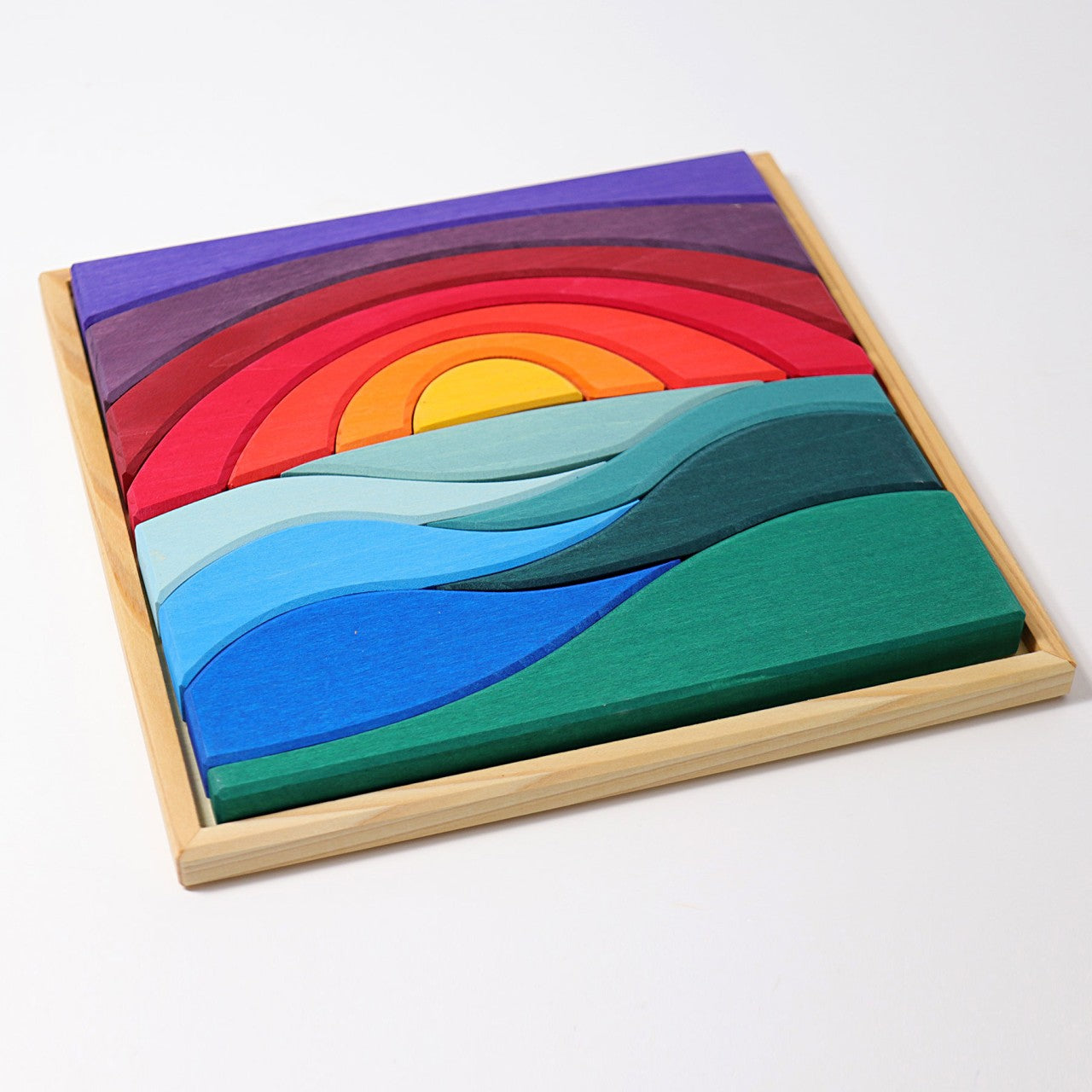 Landscape puzzle in frame