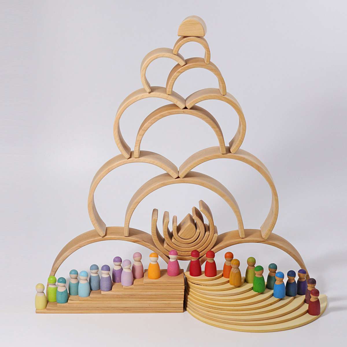 Natural Nesting Arch with rainbow people