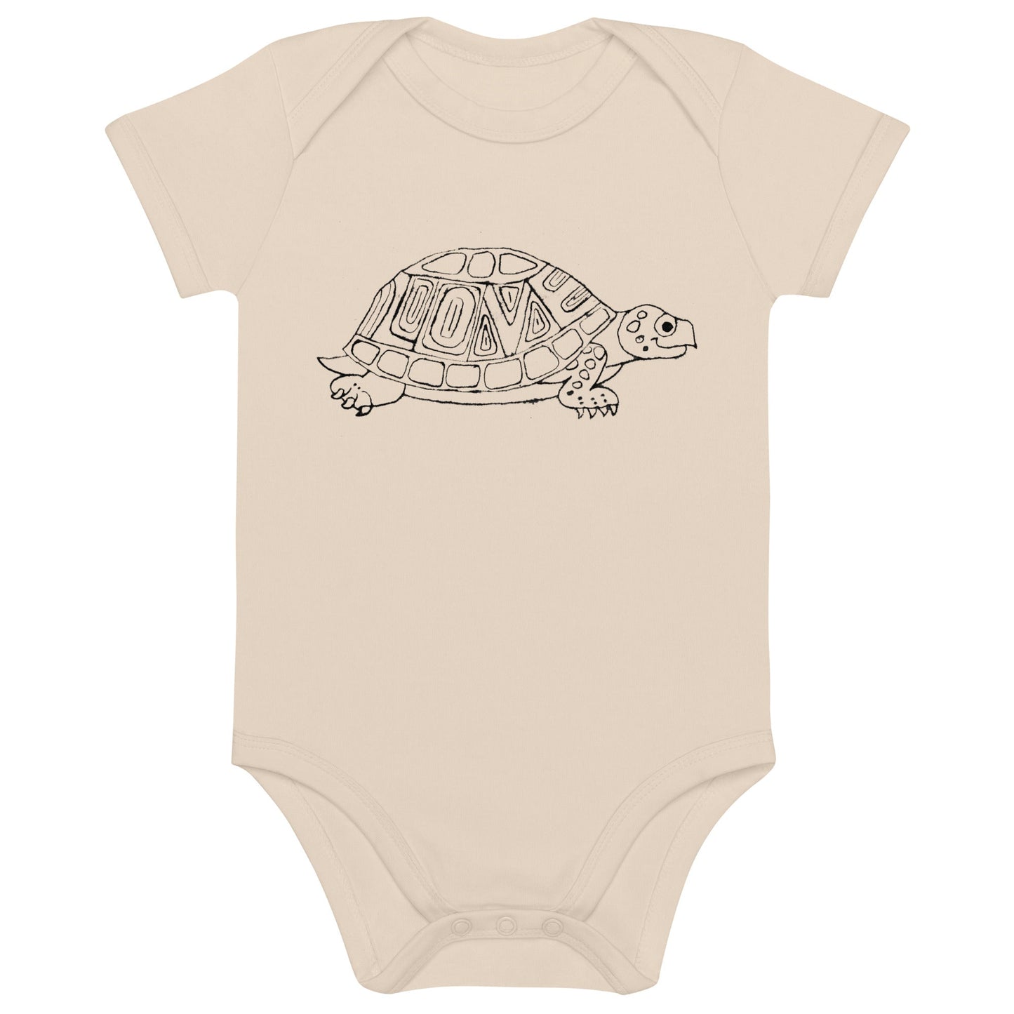Two Owls LOVE Turtle Organic cotton baby romper