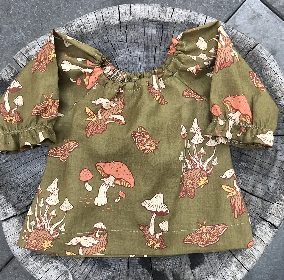 Mushroom peasant top fabric by mustard beetle