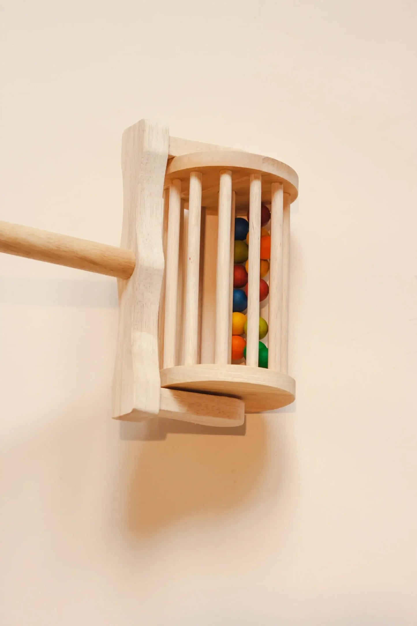 head of wooden mower push toy