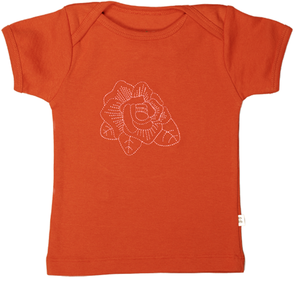 Orange/Pink Rose Baby Short Sleeve Tee