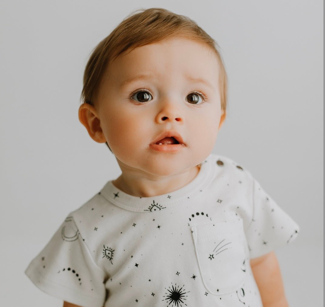 Celestial Organic Short Sleeve Baby Romper