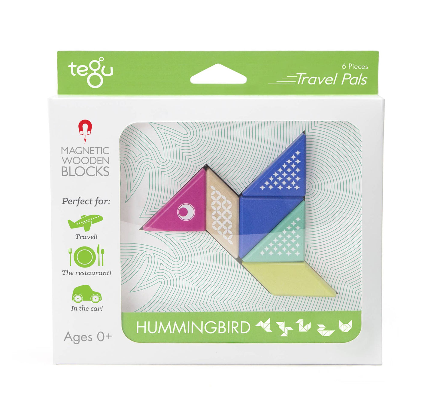travel pals hummingbird magnetic box set by Tegu in packaging