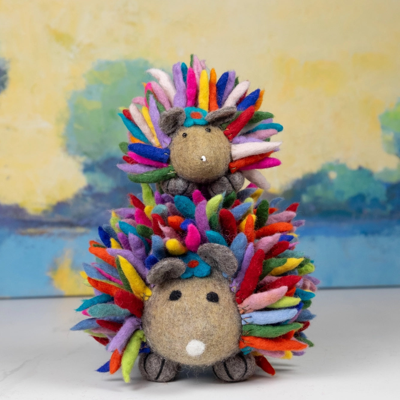 felt hedgehog rainbow