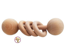 Load image into Gallery viewer, 3-Ring Wooden Rattle
