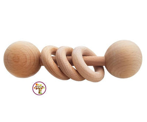 3-Ring Wooden Rattle