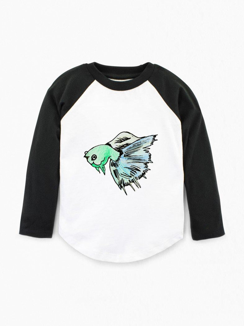 Blue Beta Fish Raglan