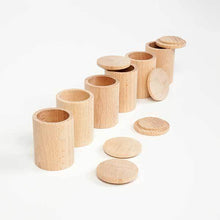 Load image into Gallery viewer, Set of six natural cups and lids by Grapat
