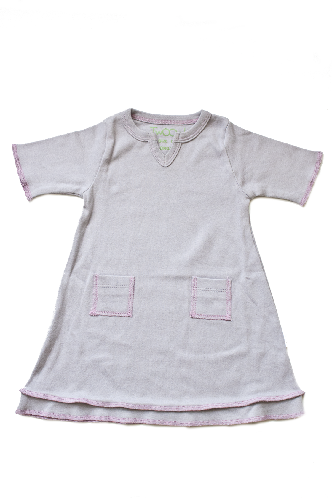 TwOOwls Lavender/Pink Baby Tunic Dress -100% organic cotton