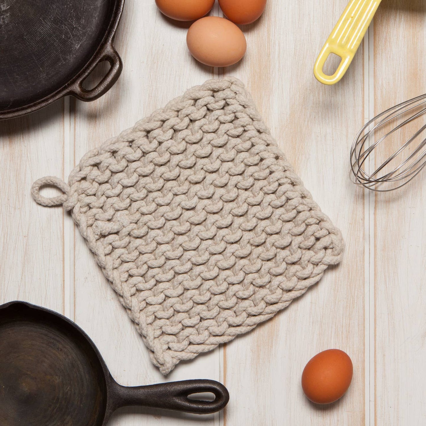 Danica Heirloom - Dove Gray Knit Potholder