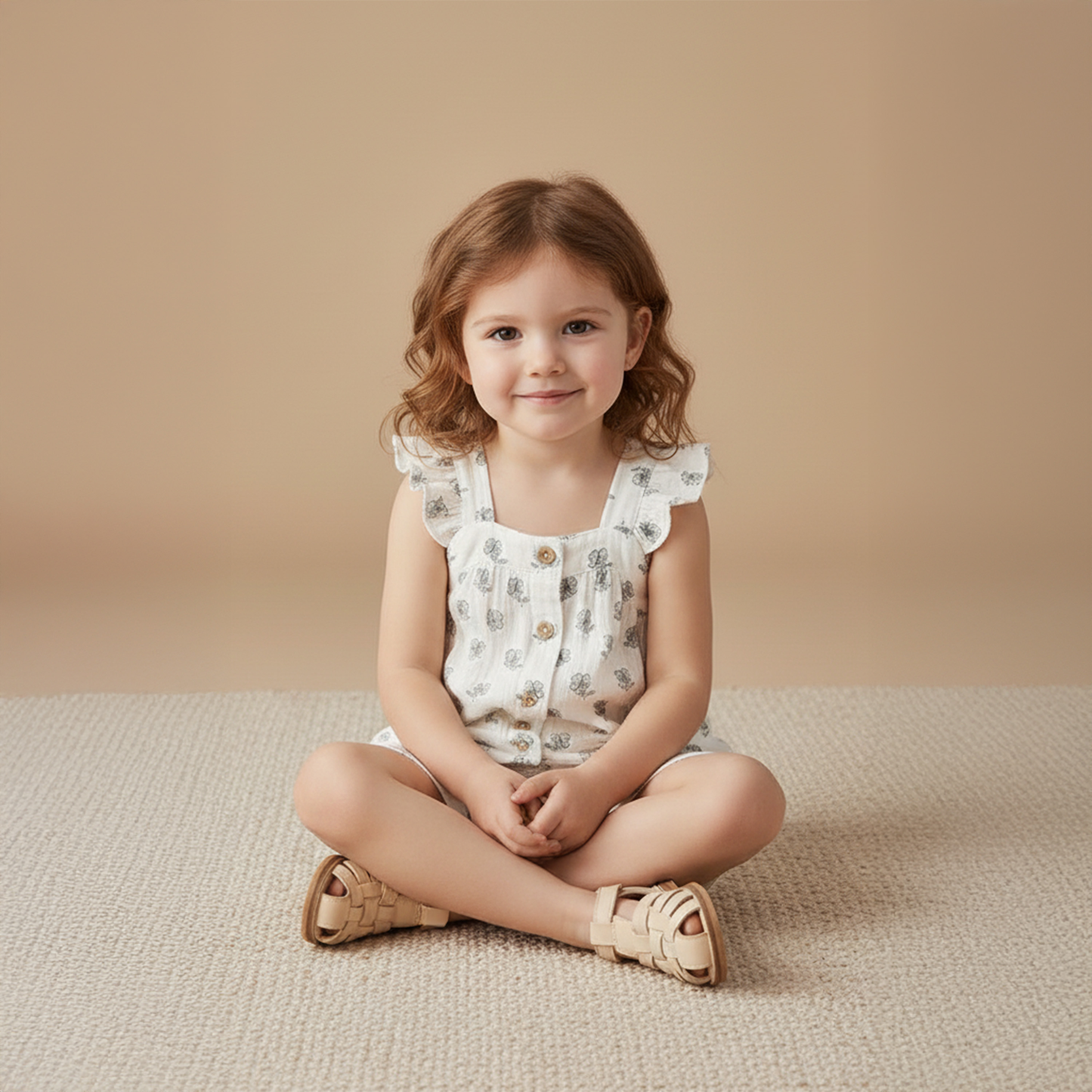 Organic Flutter Top & Shorts Set - Poppy
