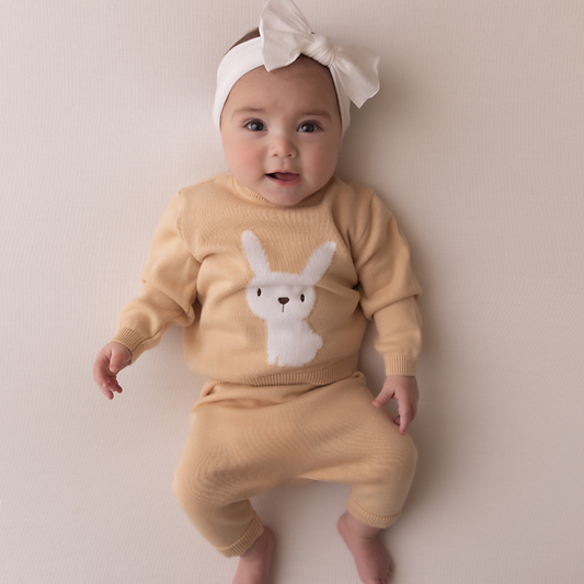 Organic Cotton Baby Bunny Set - Hazelnut