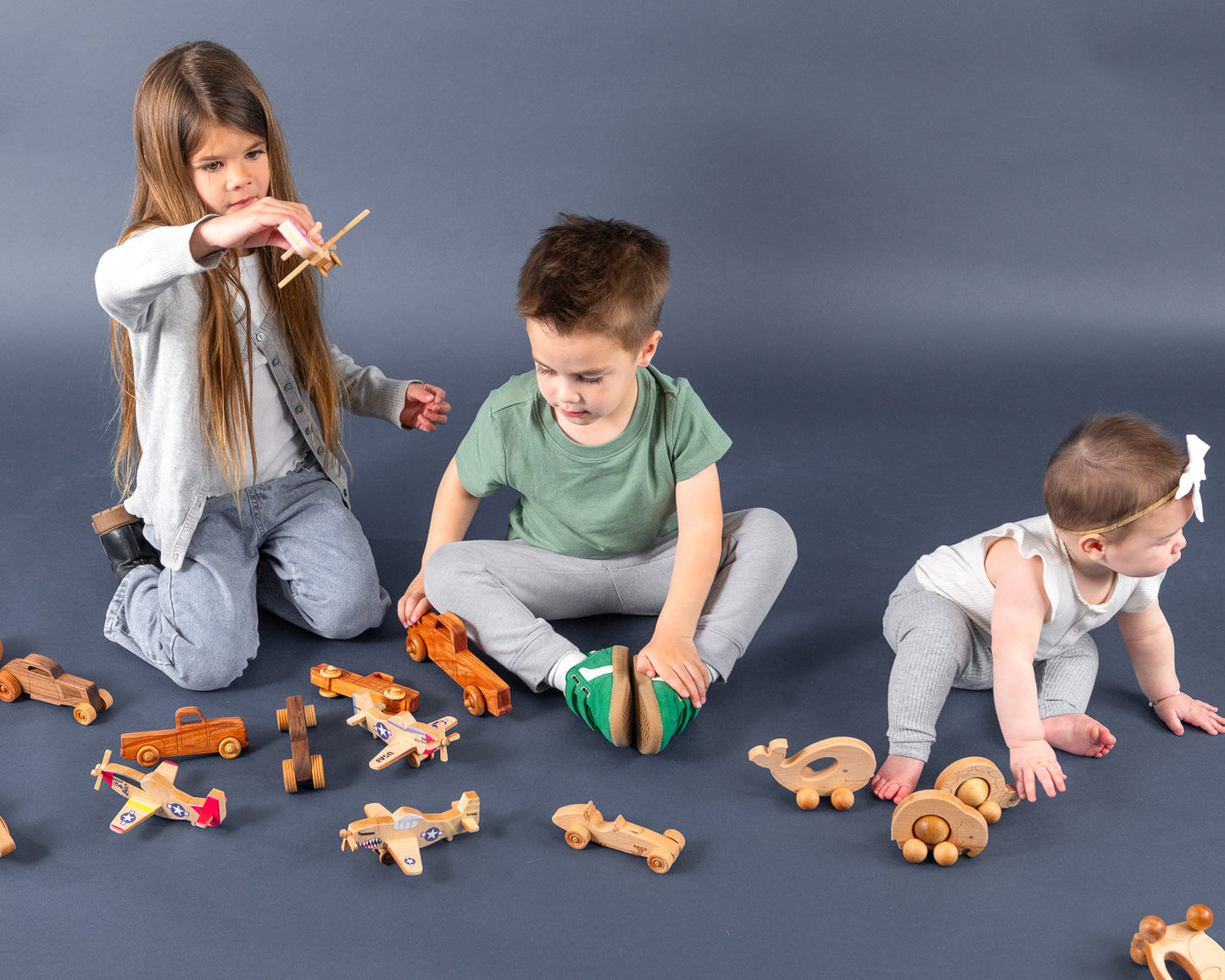WWII Classic P-51 Mustang Wooden Toy Airplane Trio | Nominated for 2026 Astra Play Award | Made in the USA 🇺🇸