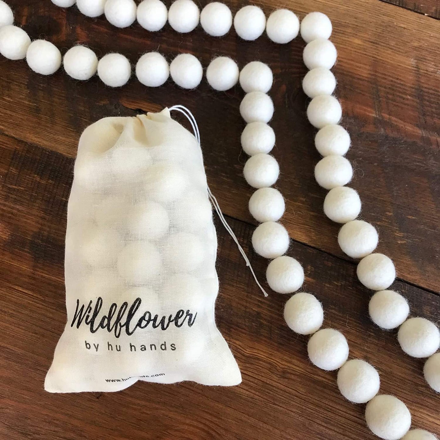 All Natural White Wool Felt Balls for Crafts & Sensory Play (50 Pack)