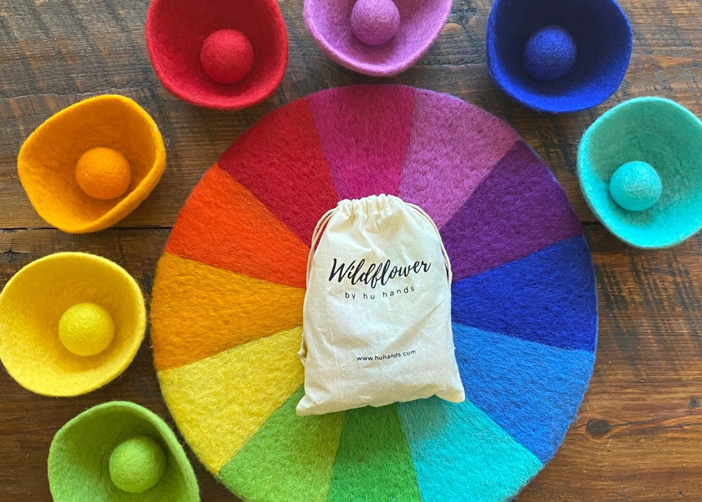 Rainbow Party Felt Mat - 15" Diameter