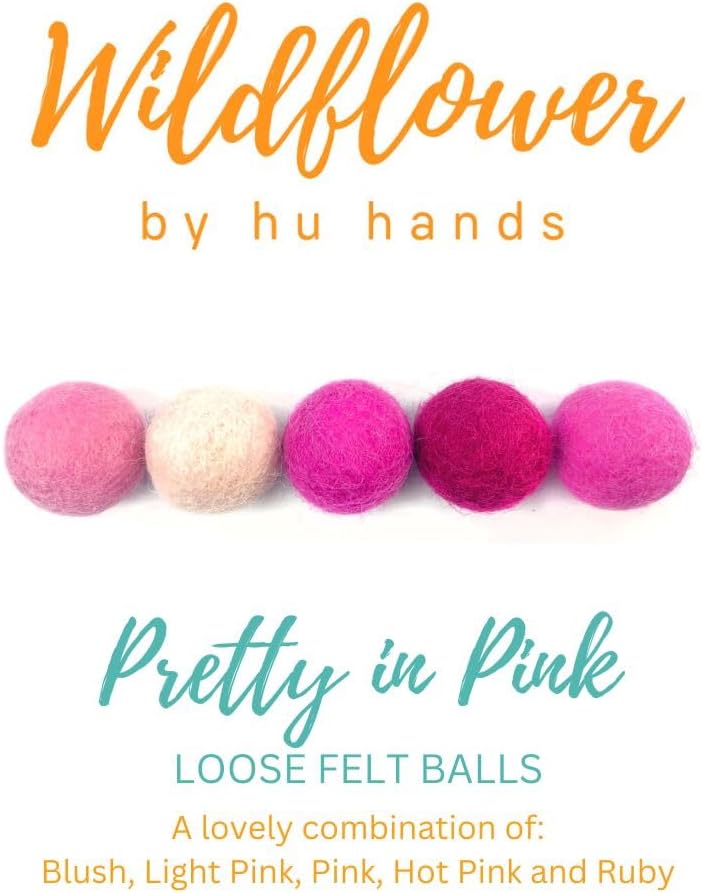 Pretty in Pink Wool Felt Balls for Crafts & Sensory Play (50 Pack)