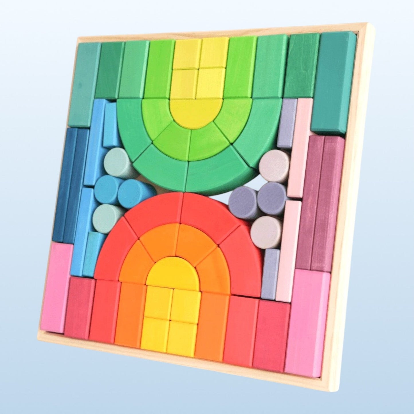 Large STAINED Romanesque Stacking Puzzles Building Blocks