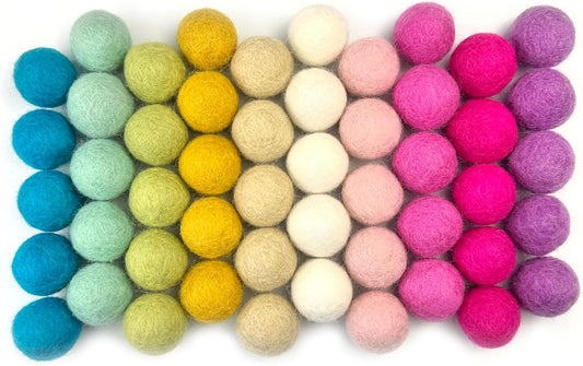 Unicorn Princess Wool Felt Balls for Crafts & Sensory Play (50 Pack)