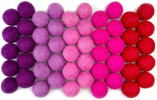 Hot Love Wool Felt Balls for Crafts & Sensory Play (50 Pack)