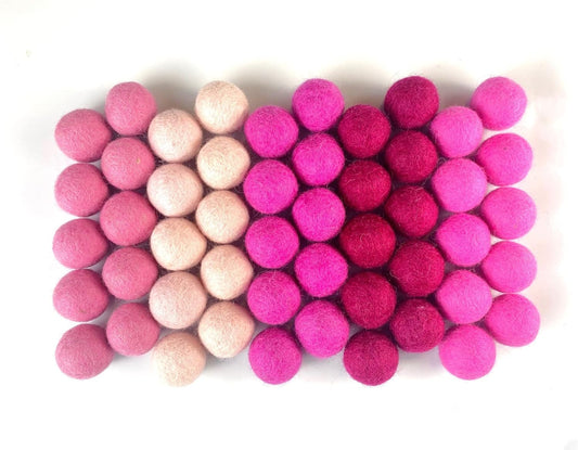 Pretty in Pink Wool Felt Balls for Crafts & Sensory Play (50 Pack)