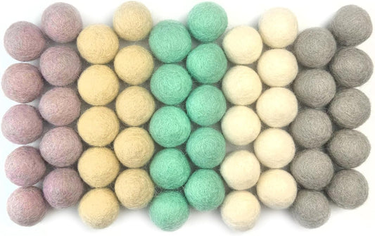 Raindrop Wool Felt Balls for Crafts & Sensory Play (50 Pack)