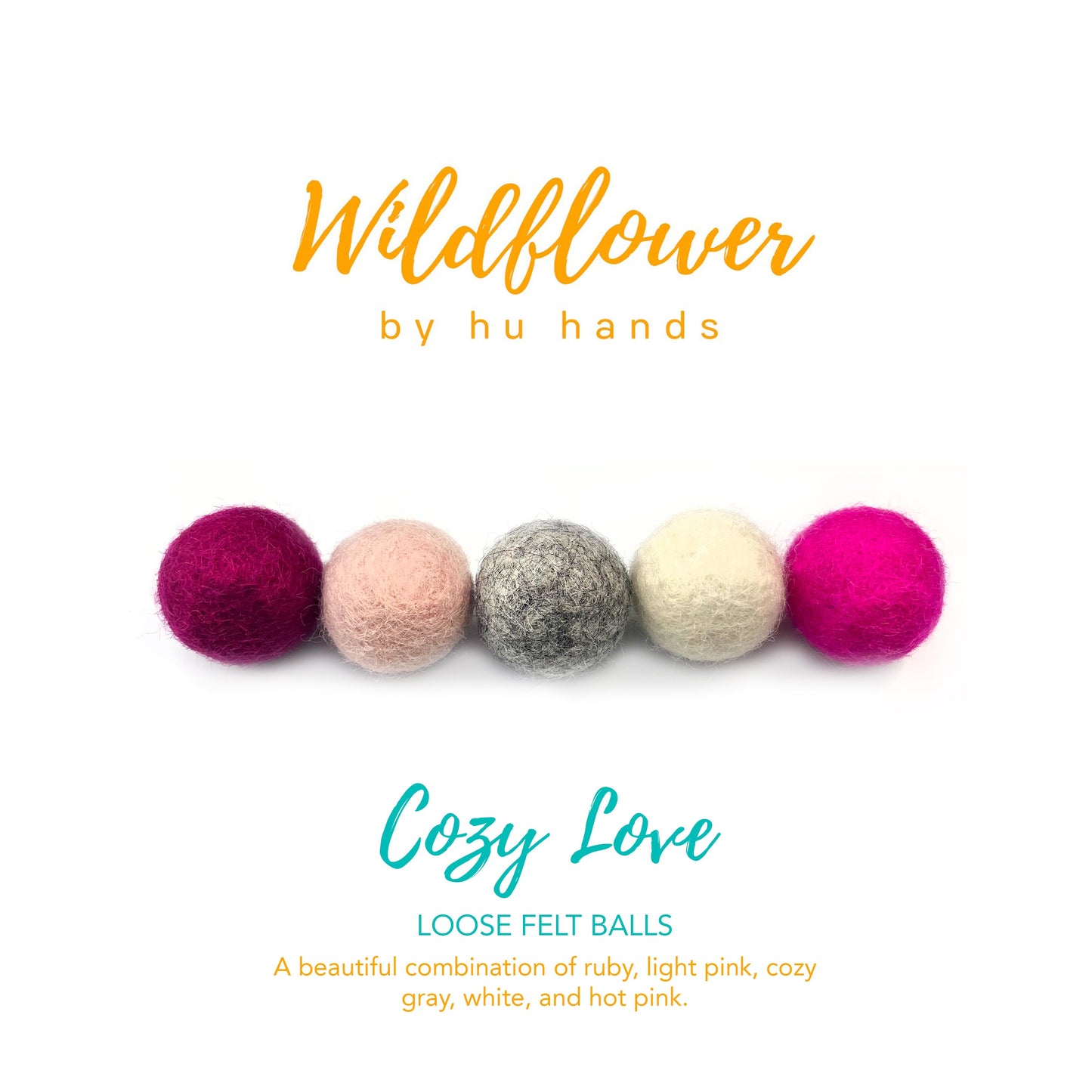Cozy Love Wool Felt Balls for Crafts & Sensory Play (50 Pack)