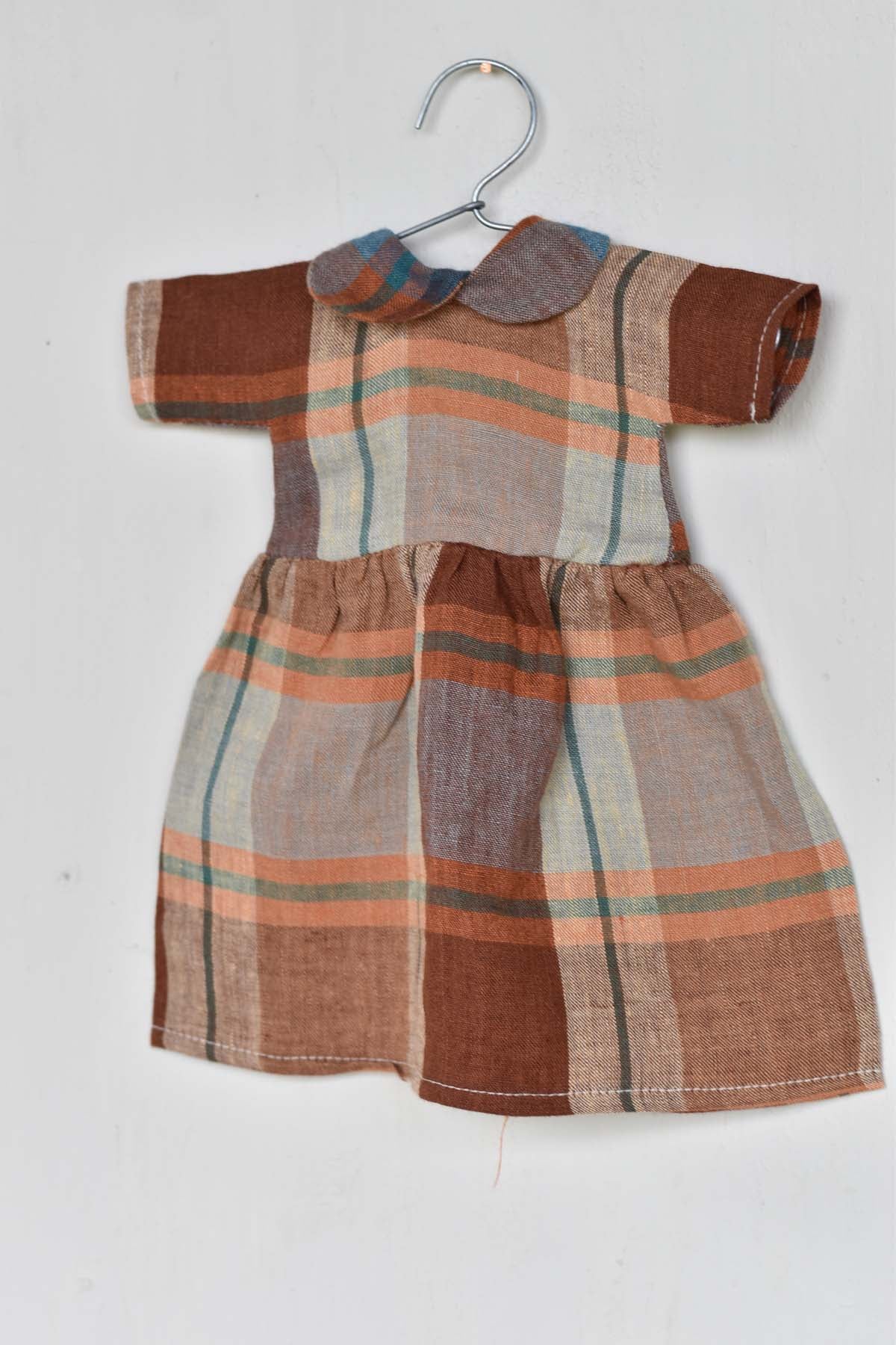 Fern the Frog doll- Ojai Orchard Plaid Gather Dress