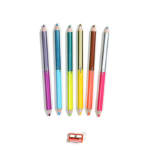 Load image into Gallery viewer, Axolotl Double-Sided Jumbo Pencils with sharpener
