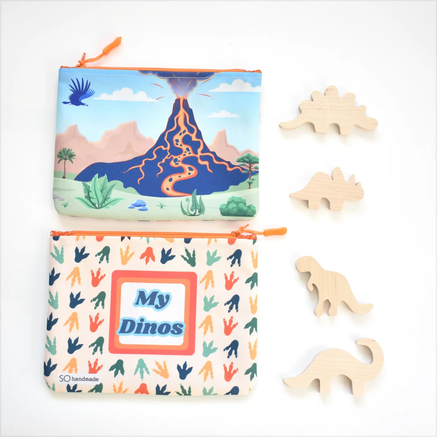 Dinosaur Play Mat & Travel Toy Pouch for Toddler Road Trips