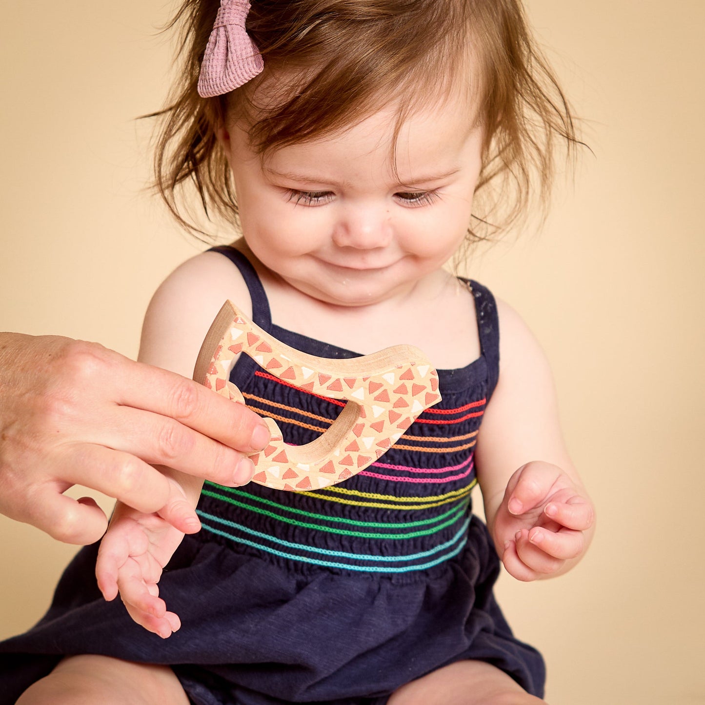 Solid Maple Wood Bird Rattle & Teether (Feathers) – Natural Wooden Baby Toy | Made in the USA 🇺🇸