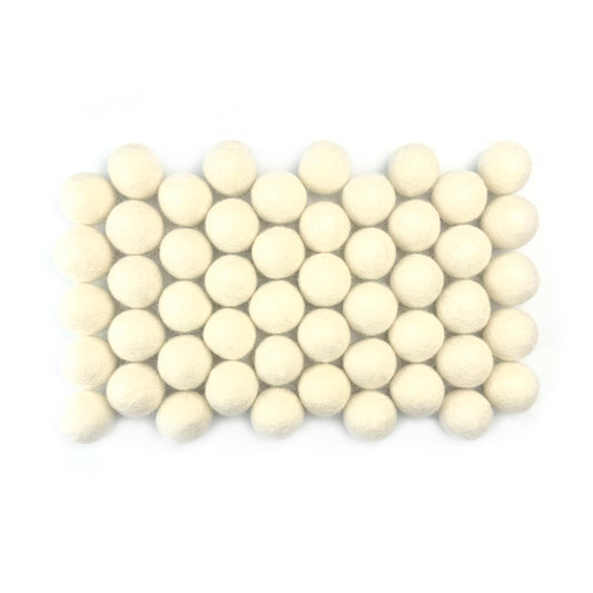 All Natural White Wool Felt Balls for Crafts & Sensory Play (50 Pack)