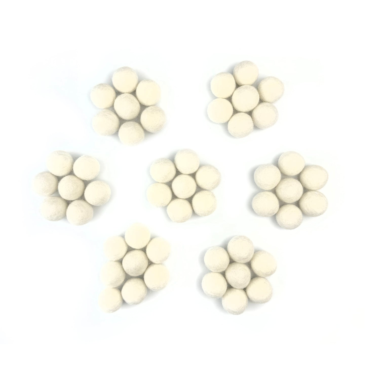 All Natural White Wool Felt Balls for Crafts & Sensory Play (50 Pack)