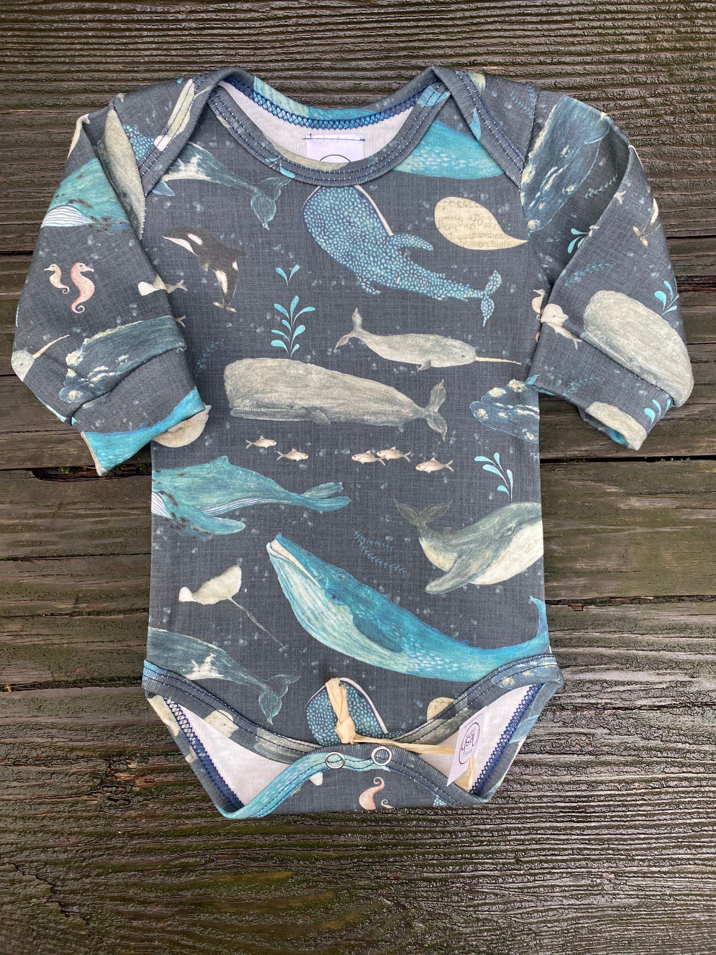 Night Whale Song Long Sleeve Onesie