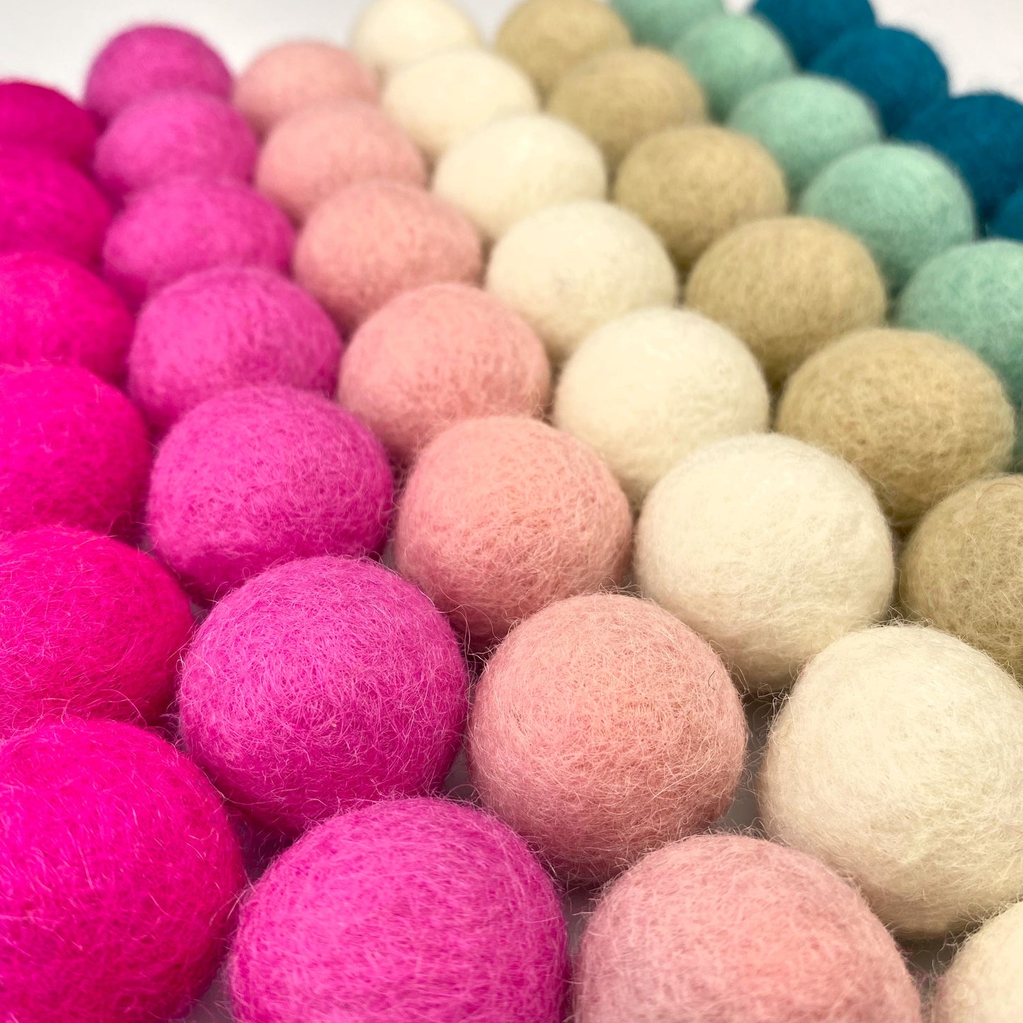 Cotton Candy Wool Felt Balls for Crafts & Sensory Play (50 Pack)